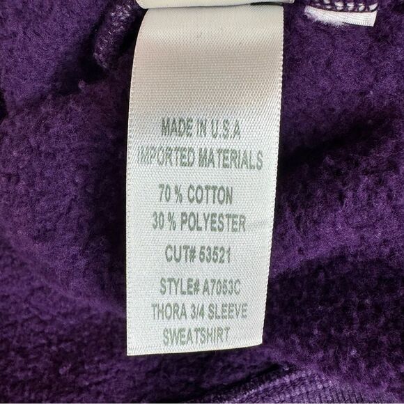 AGOLDE Thora Sweatshirt Cropped Grape Heather Crewneck 3/4 Sleeve Sz medium - Picture 12 of 14